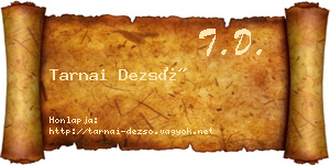 Tarnai Dezső névjegykártya
