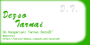 dezso tarnai business card